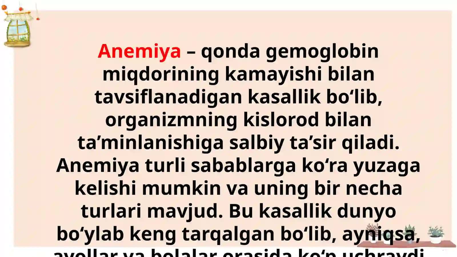 Anemiya va uning Xillari 3