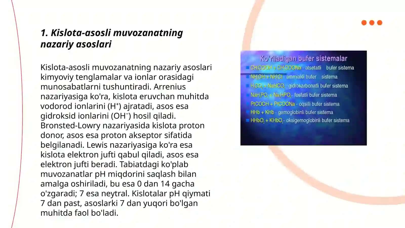 Kislota-asosli muvozanat. Bufer sistemalar 3