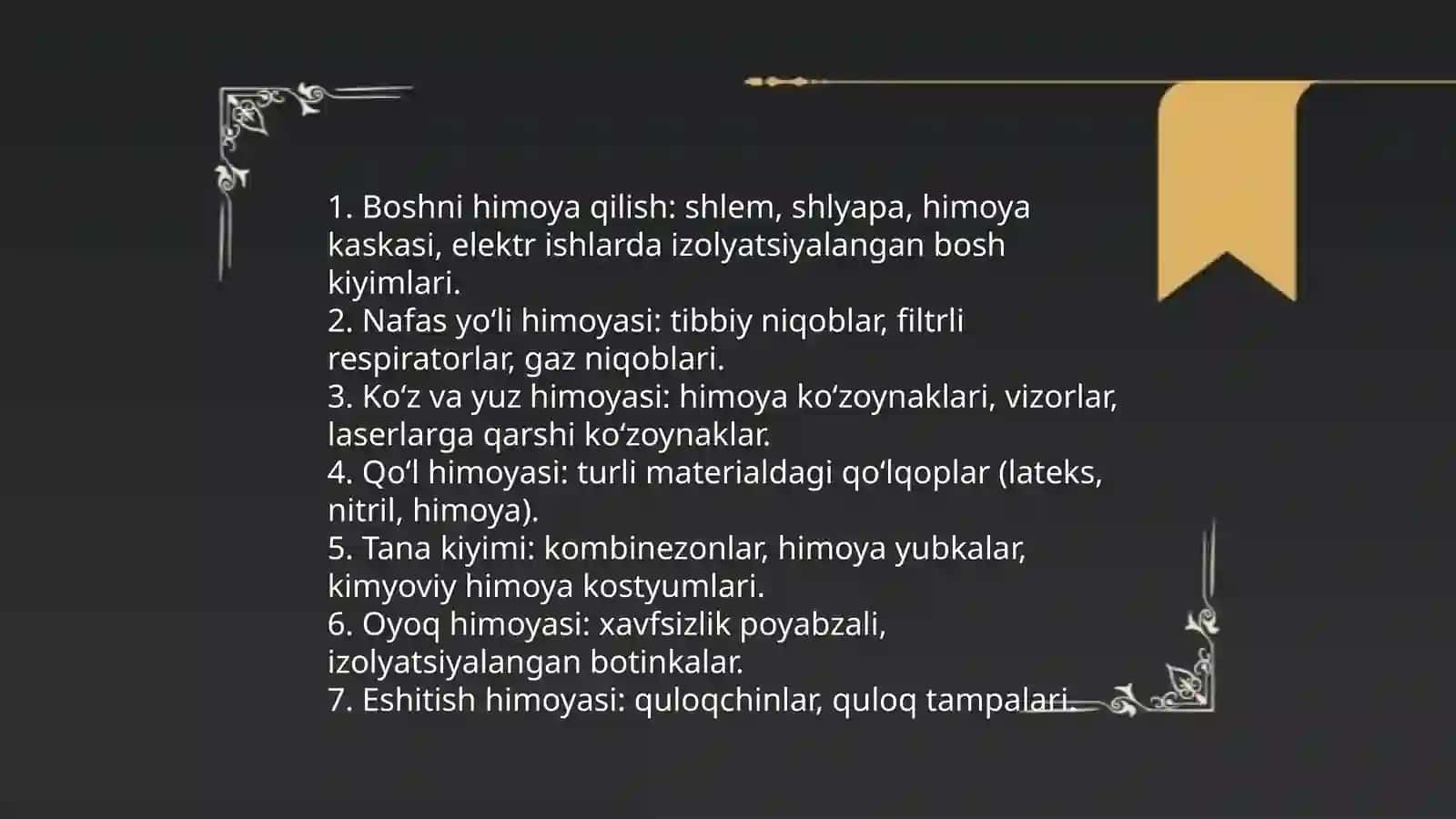 Shaxsiy ximoya vositalari 3