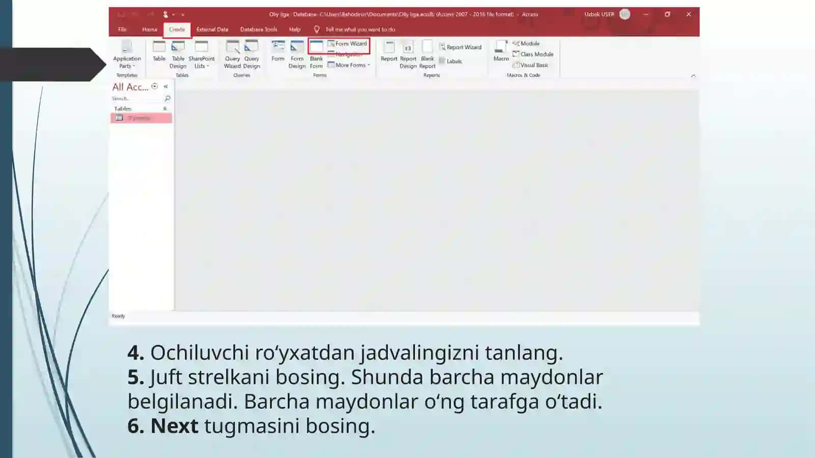 Maʼlumotkiritish formasini yaratish 3
