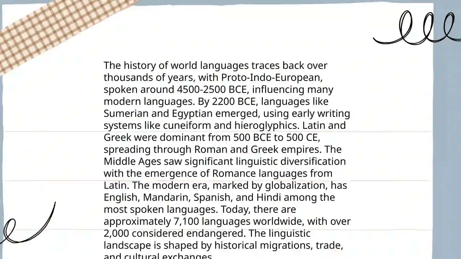 World languages 3