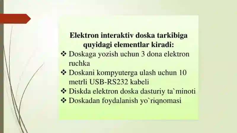 Elektron doska bilan ishlash 3