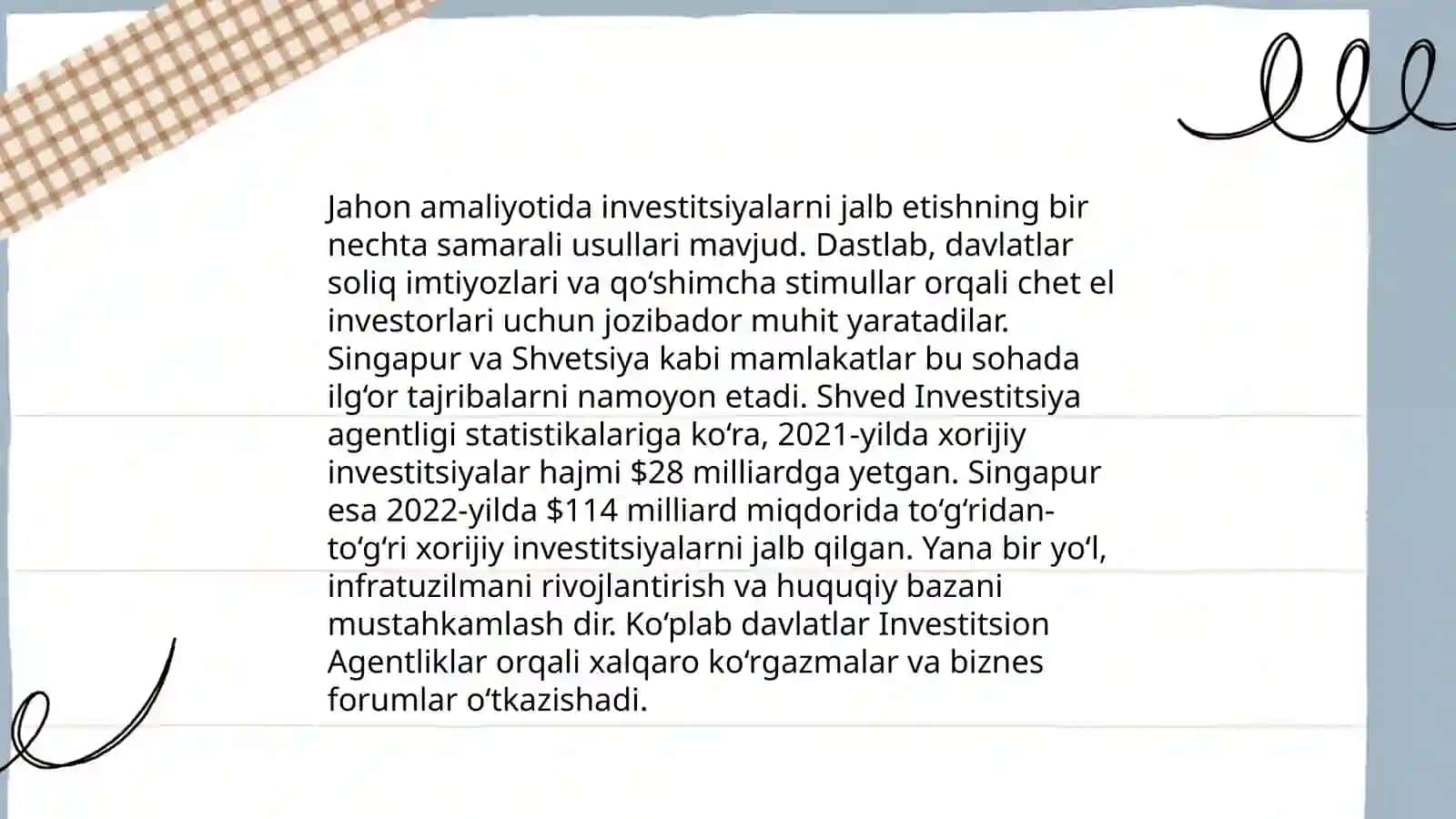 Investitsiyalarni jalb etish bo'yicha jahon tajribasi va uni O'zbekistonda qo'llash imkonyatlari 3