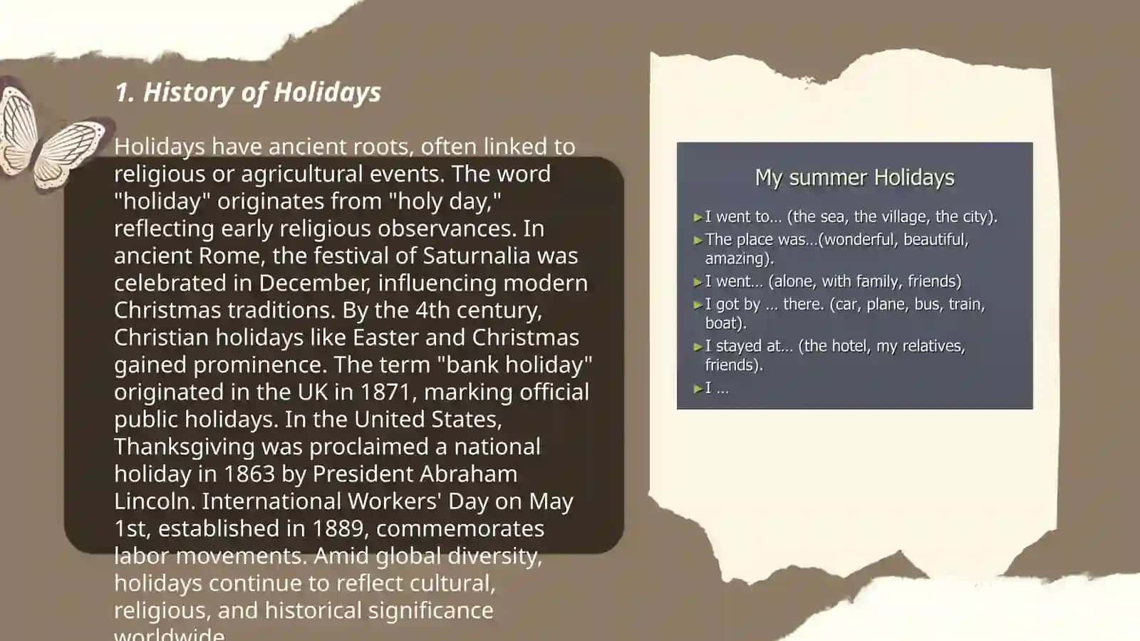 Presentation about Holidays 3