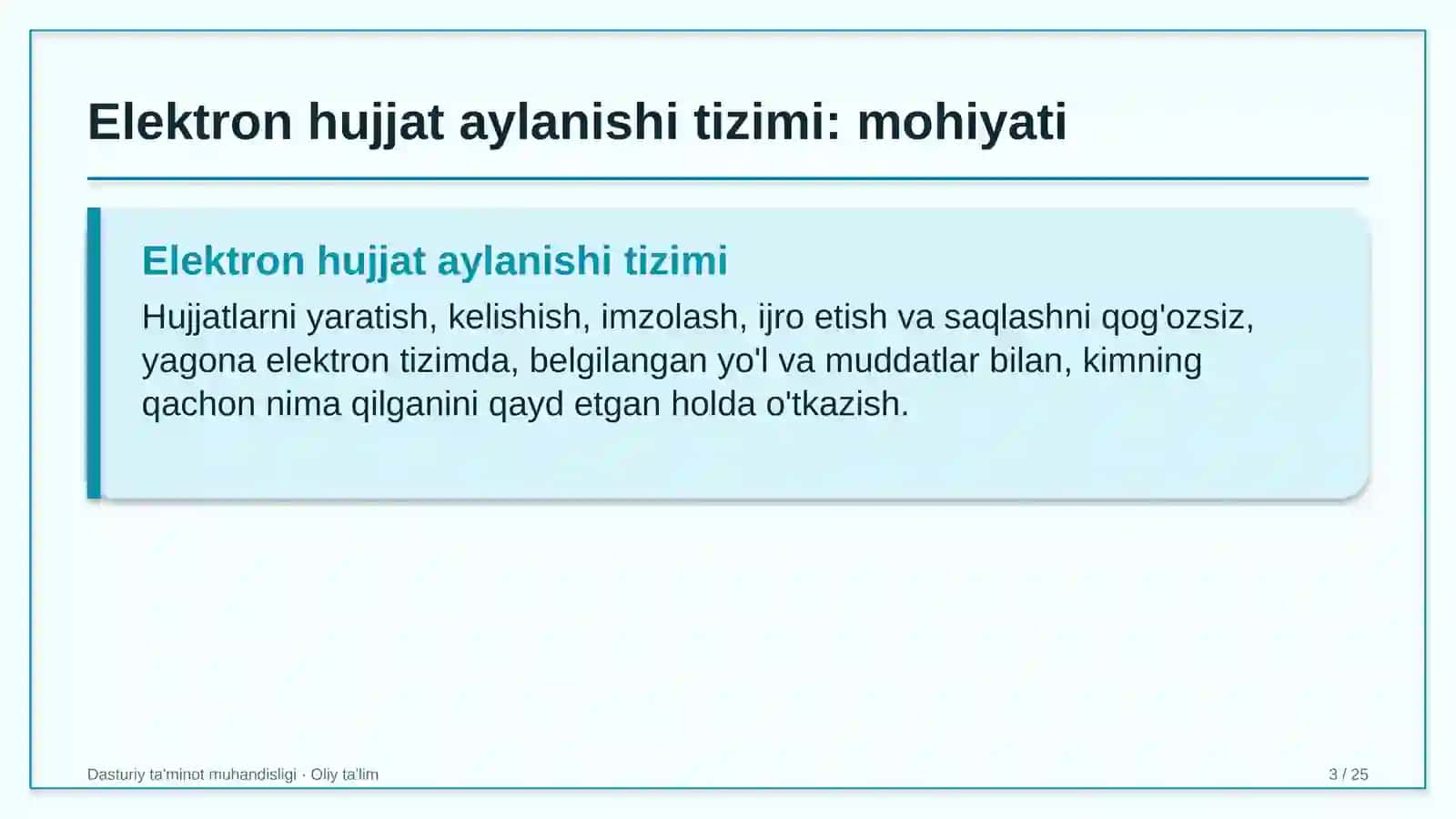 DASTURIY TA'MINOT MUHANDISLIGI · OLIY TA'LIM 3