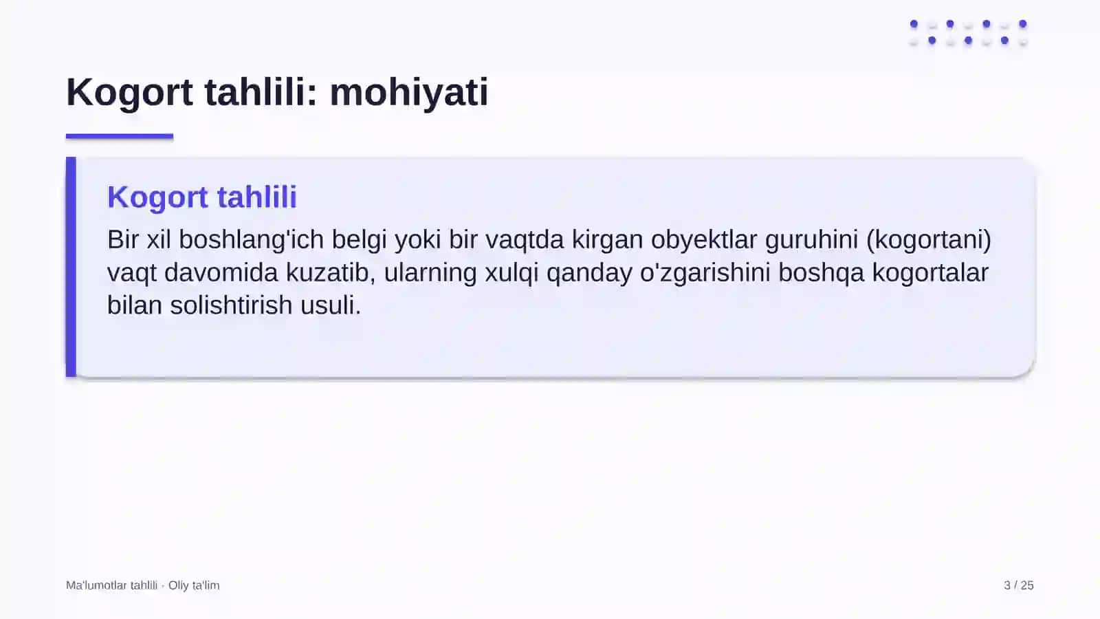 etnoturizmda kogort tahlilini o'tkazish 8724 3