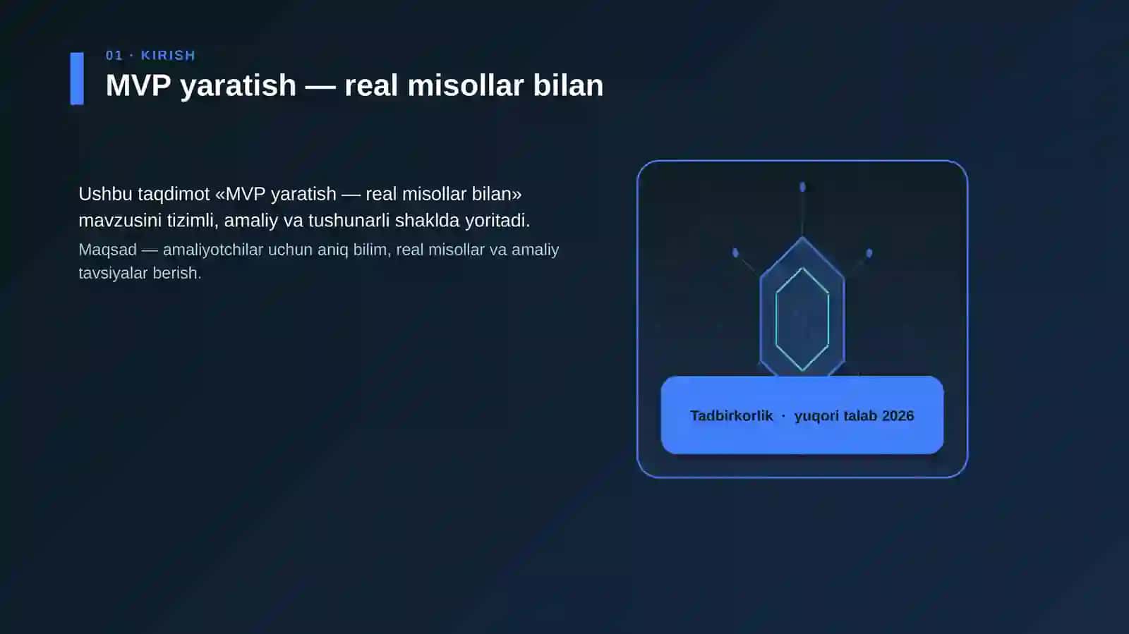 MVP yaratish — real misollar bilan 3