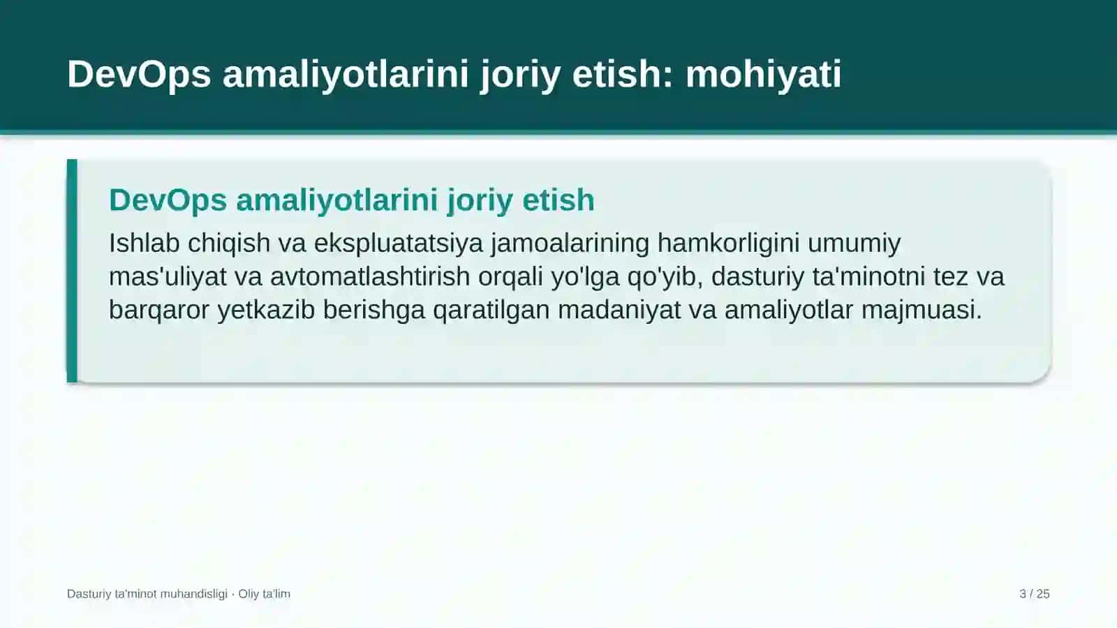 DASTURIY TA'MINOT MUHANDISLIGI 3