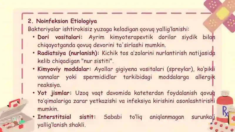 O’TKIR VA SURUNKALI SISTIT. PROSTATIT. 3