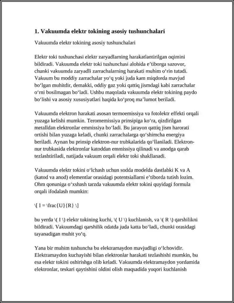 VAKUUMDA ELEKTR TOKI 3