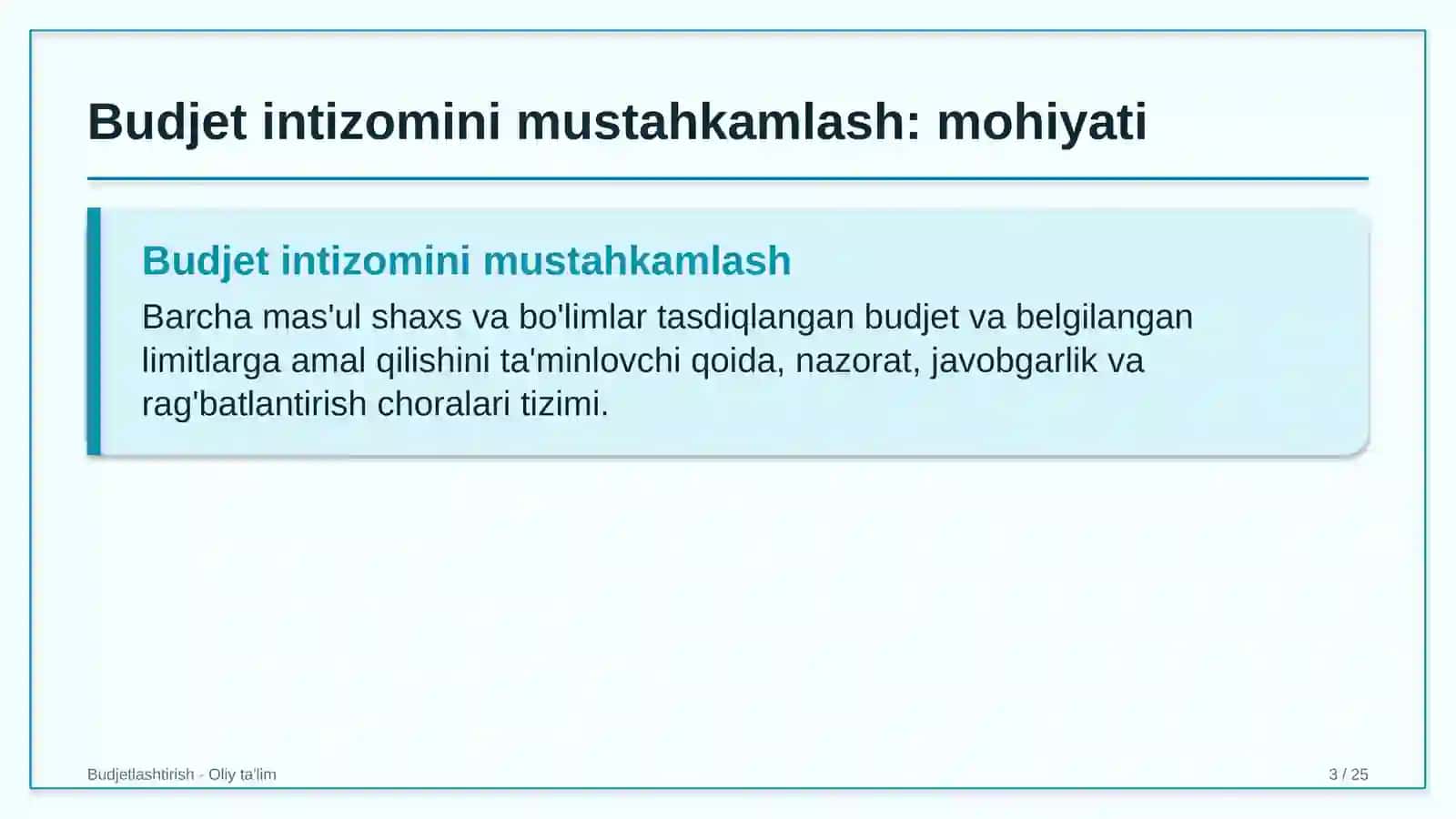 Energiya auditi tashkilotlarida budjet intizomini mustahkamlash 3