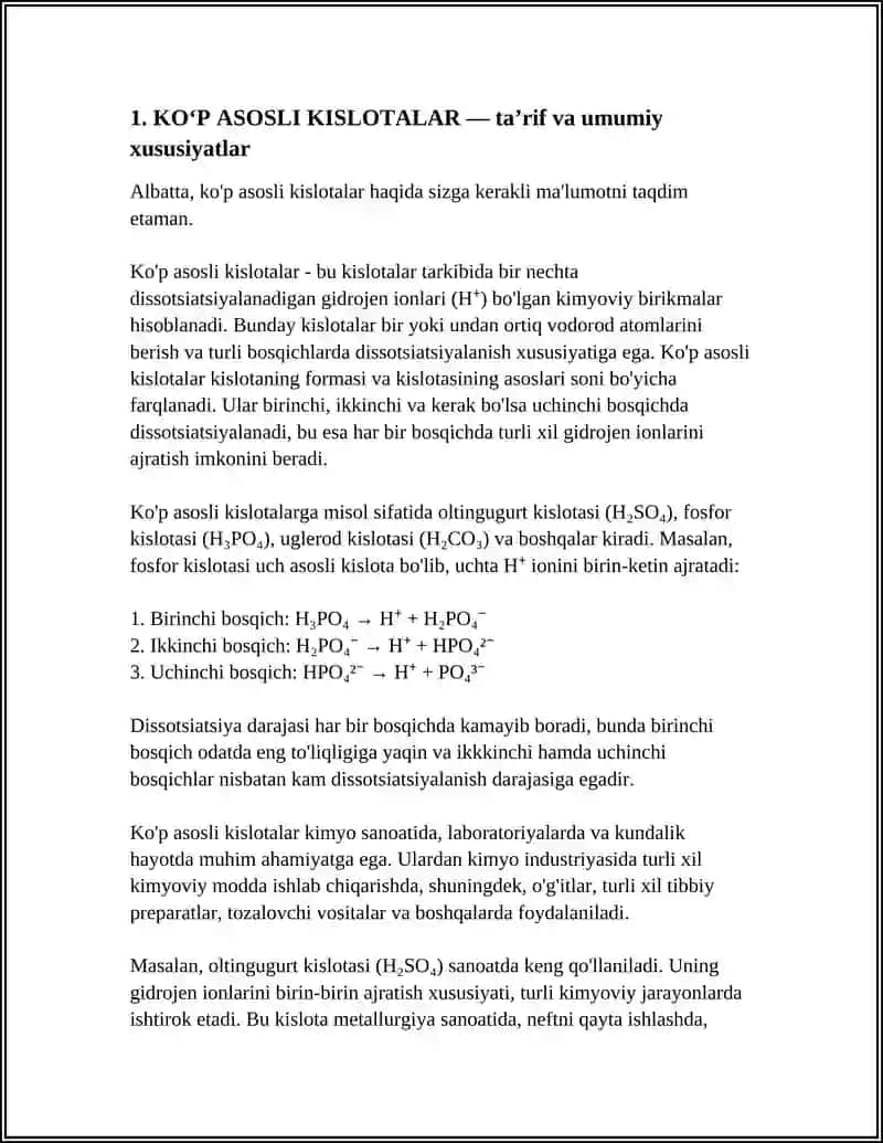 KOʻP ASOSLI KISLOTALAR 3