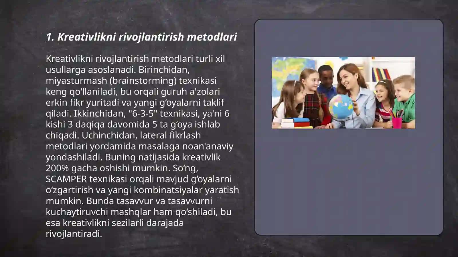 Kreativ pedagogika fanini o‘qitish 3