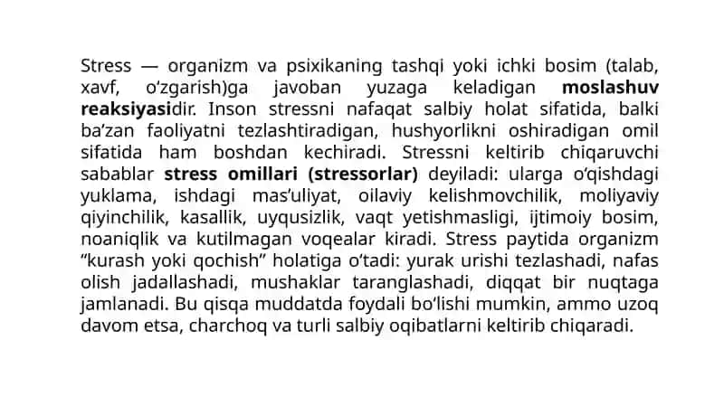 Stresstushunchasi 3