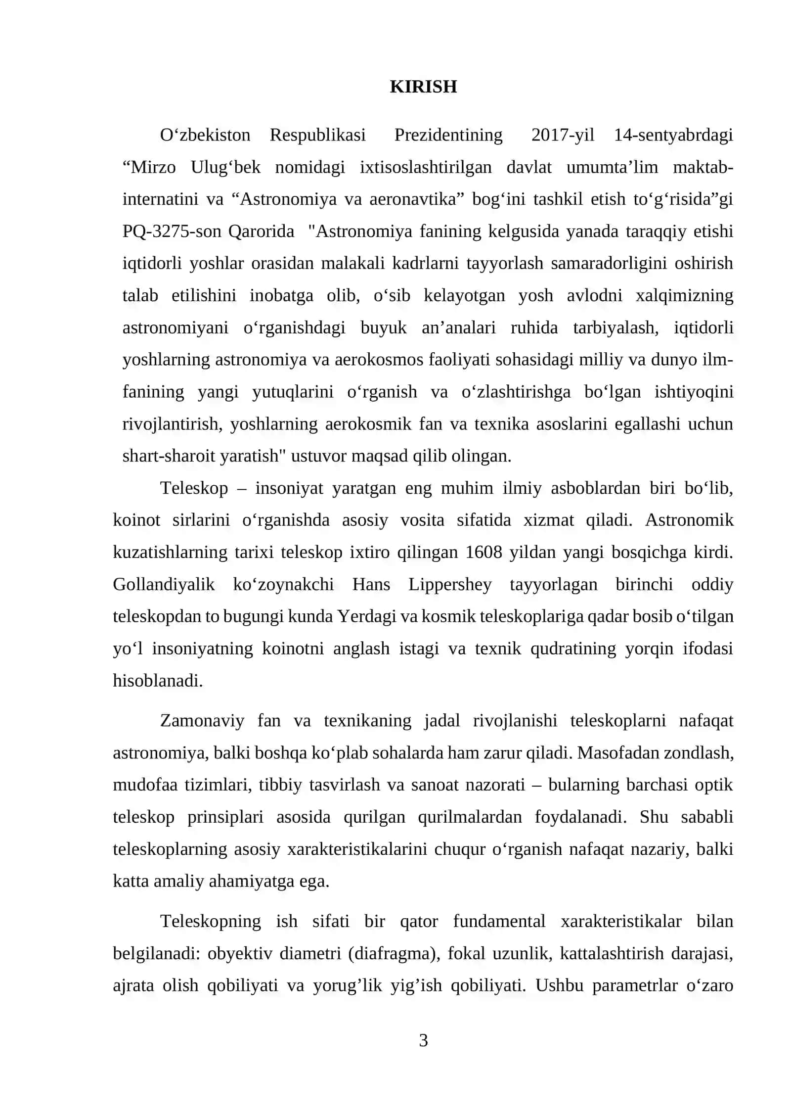 Teleskoplarning asosiy xarakteristikalari 3