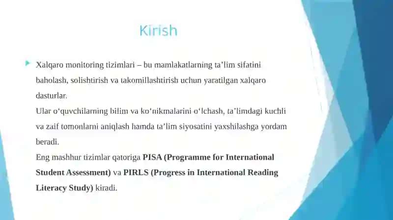 Pisa va pirls xalqaro monitoring tizimlari 3