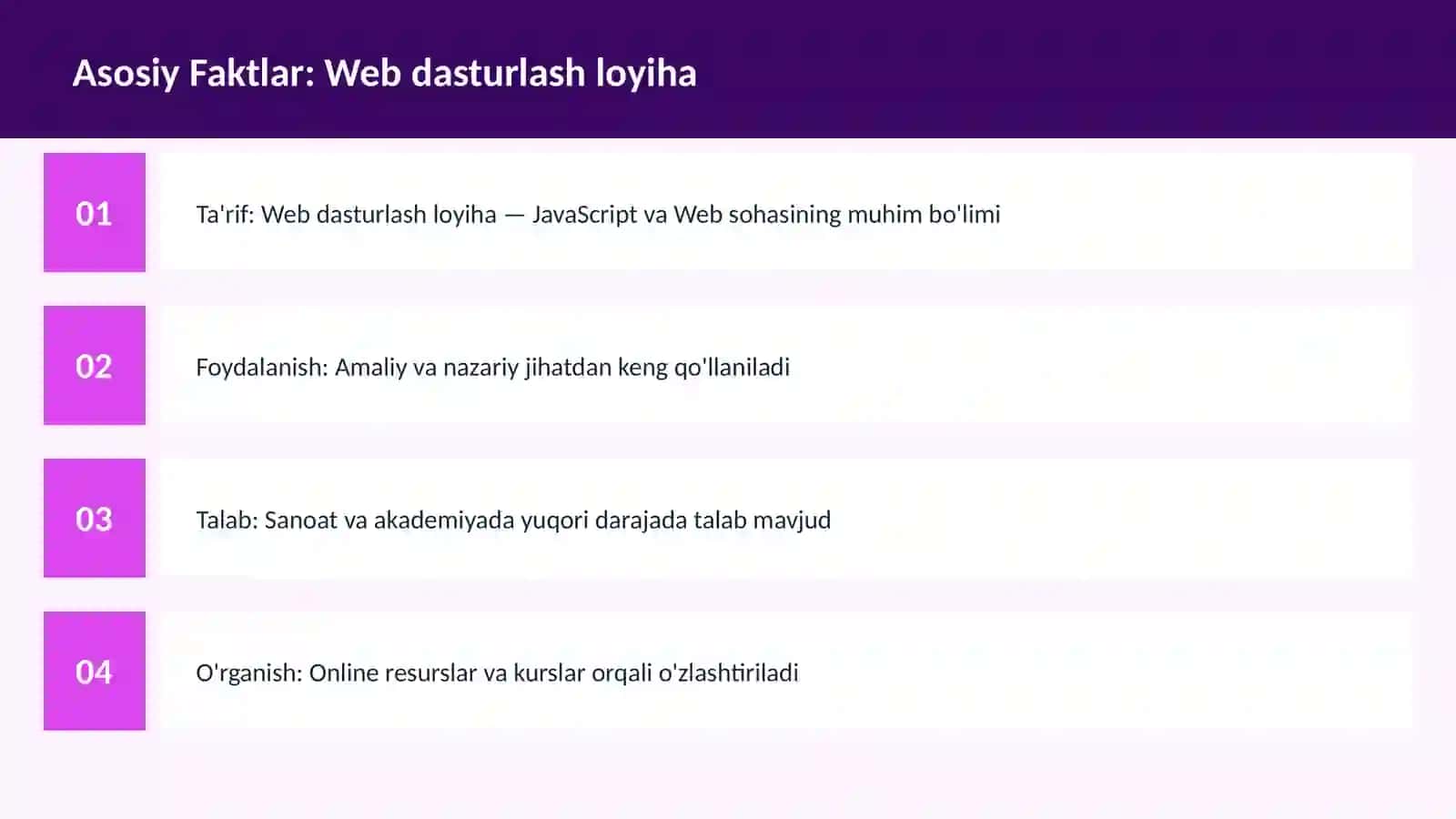 DASTURLASH | JAVASCRIPT VA WEB 3