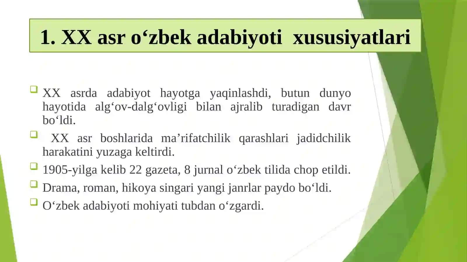 XXasr O‘zbek adabiyoti til xususiyatlari 3
