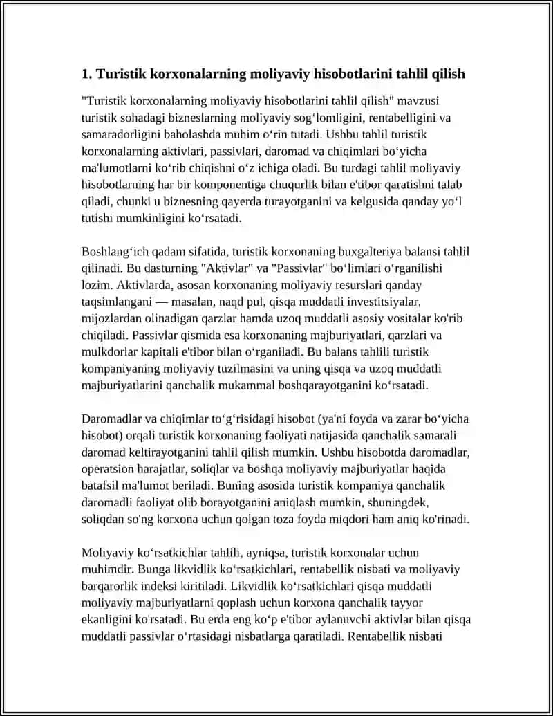 TURISTIK KORXONALARDA MOLIYAVIY TAHLIL INSTRUMENTLARI VA USULLARI 3