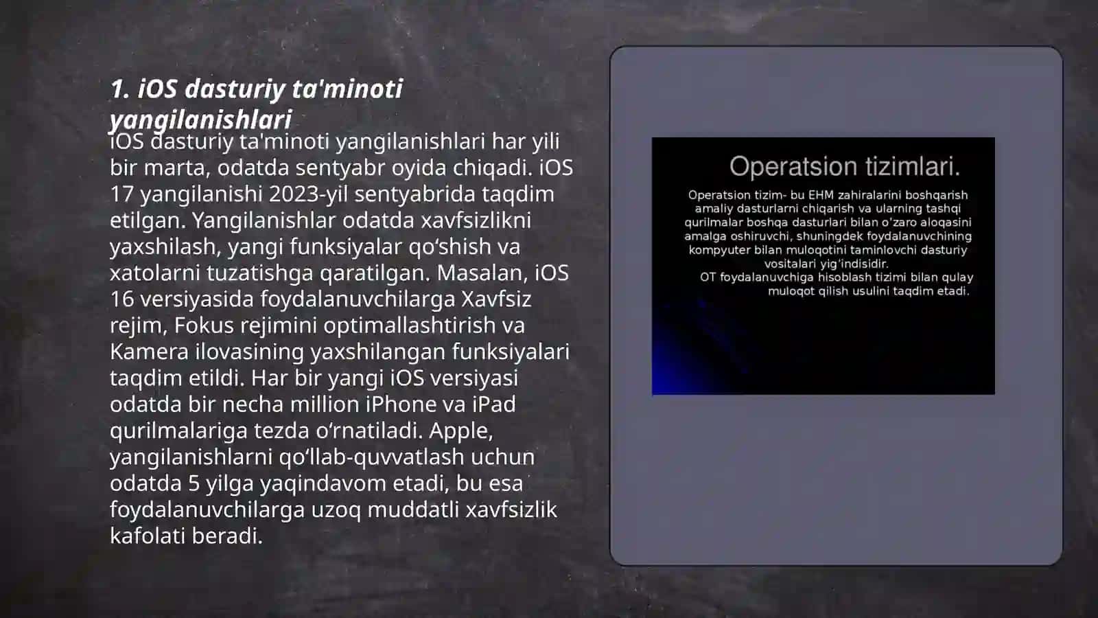 iOS mobil operatsion tizim 3