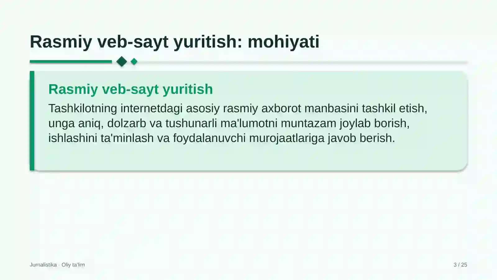 O'yin ishlab chiqish studiyalarida rasmiy veb-sayt yuritish 3