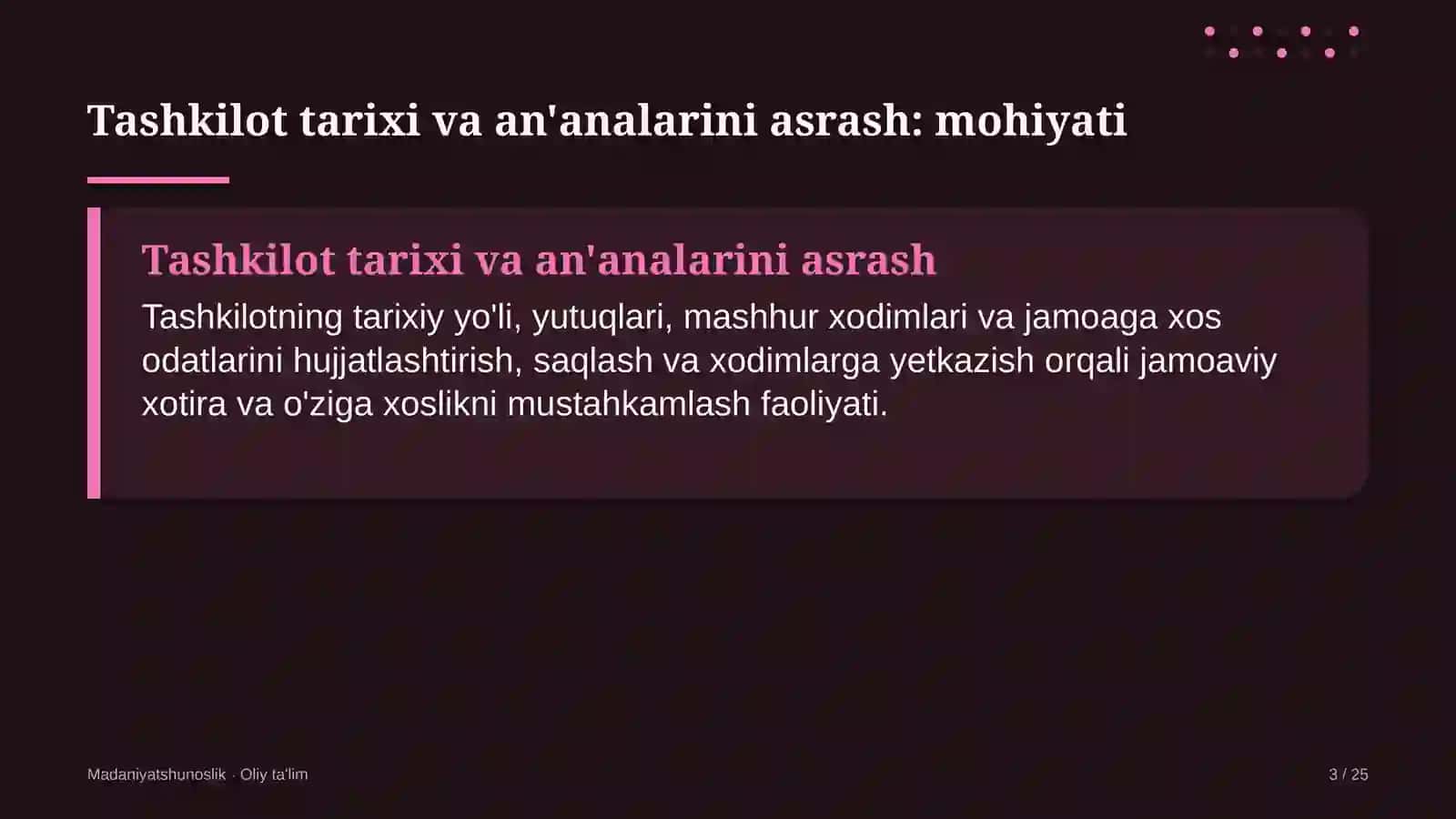 xalqaro tashkilotlarda tashkilot tarixi va an'analarini asrash 4170 3
