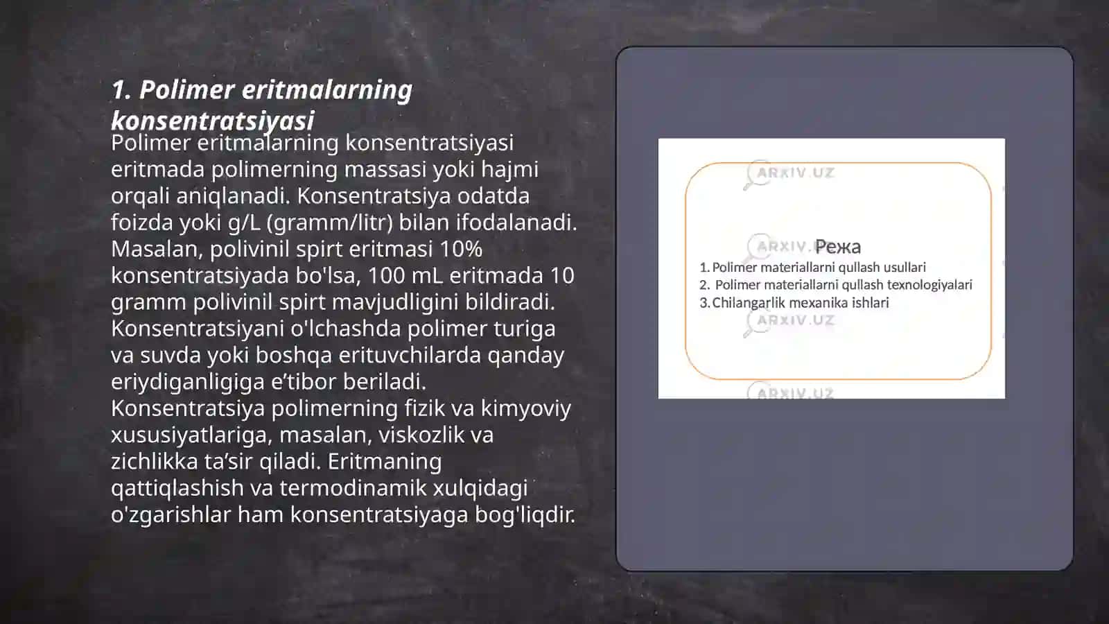 Polimer eritmalarning osmotik bosimi 3