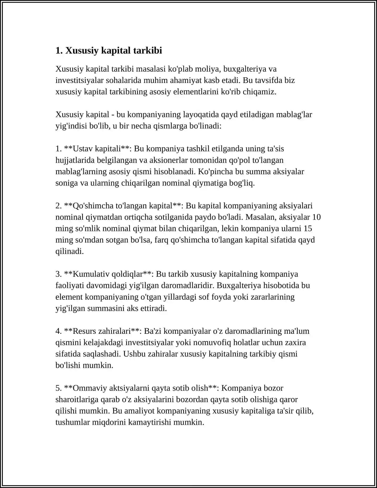 Xususiy kapital tarkibi 3