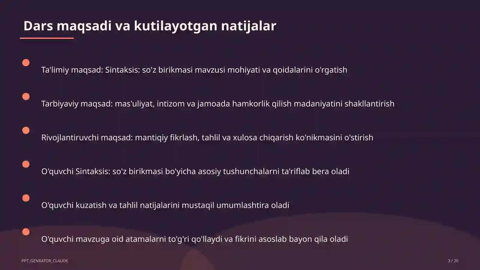 Sintaksis: so'z birikmasi (8-sinf) 3
