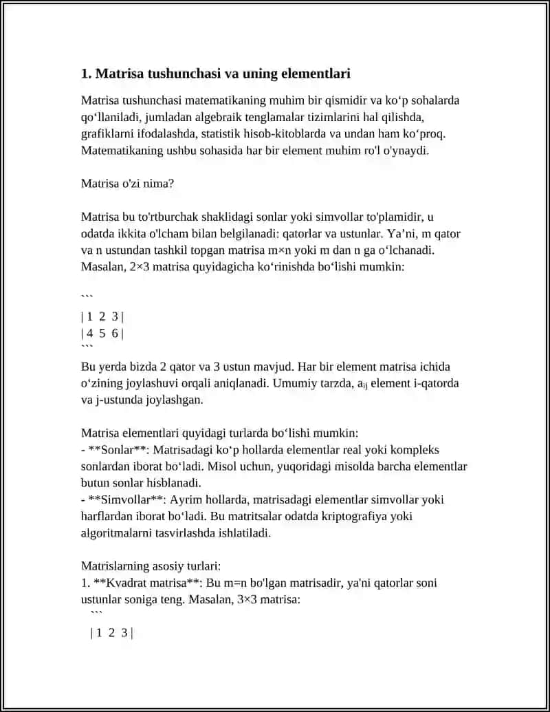 MATRITSAVIY ANALIZ ELEMENTLARI 3