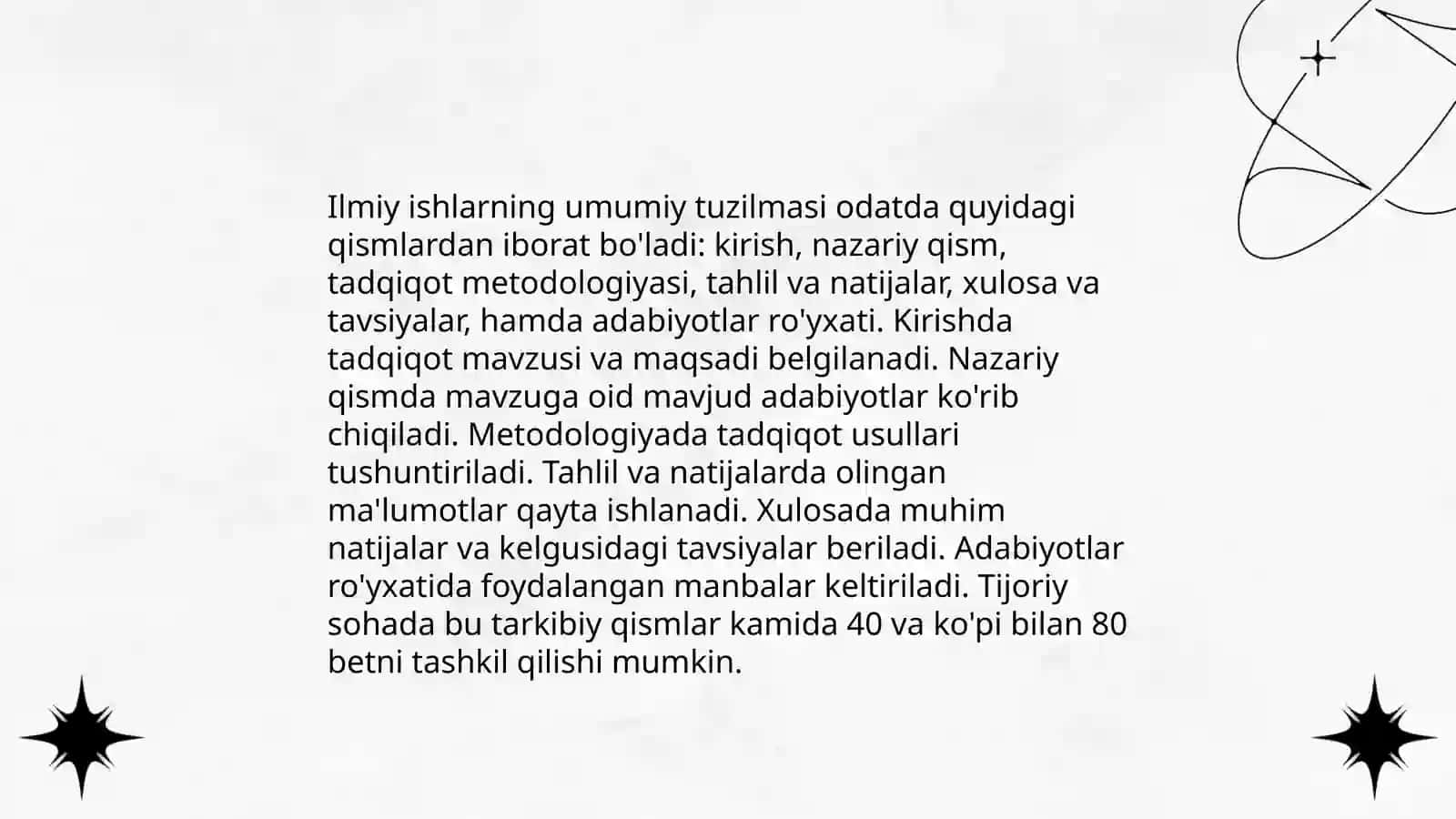 Ilmiy ishlarning tuzilmaviy xususiyatlari va rasmiylashtirish qoidalari 3