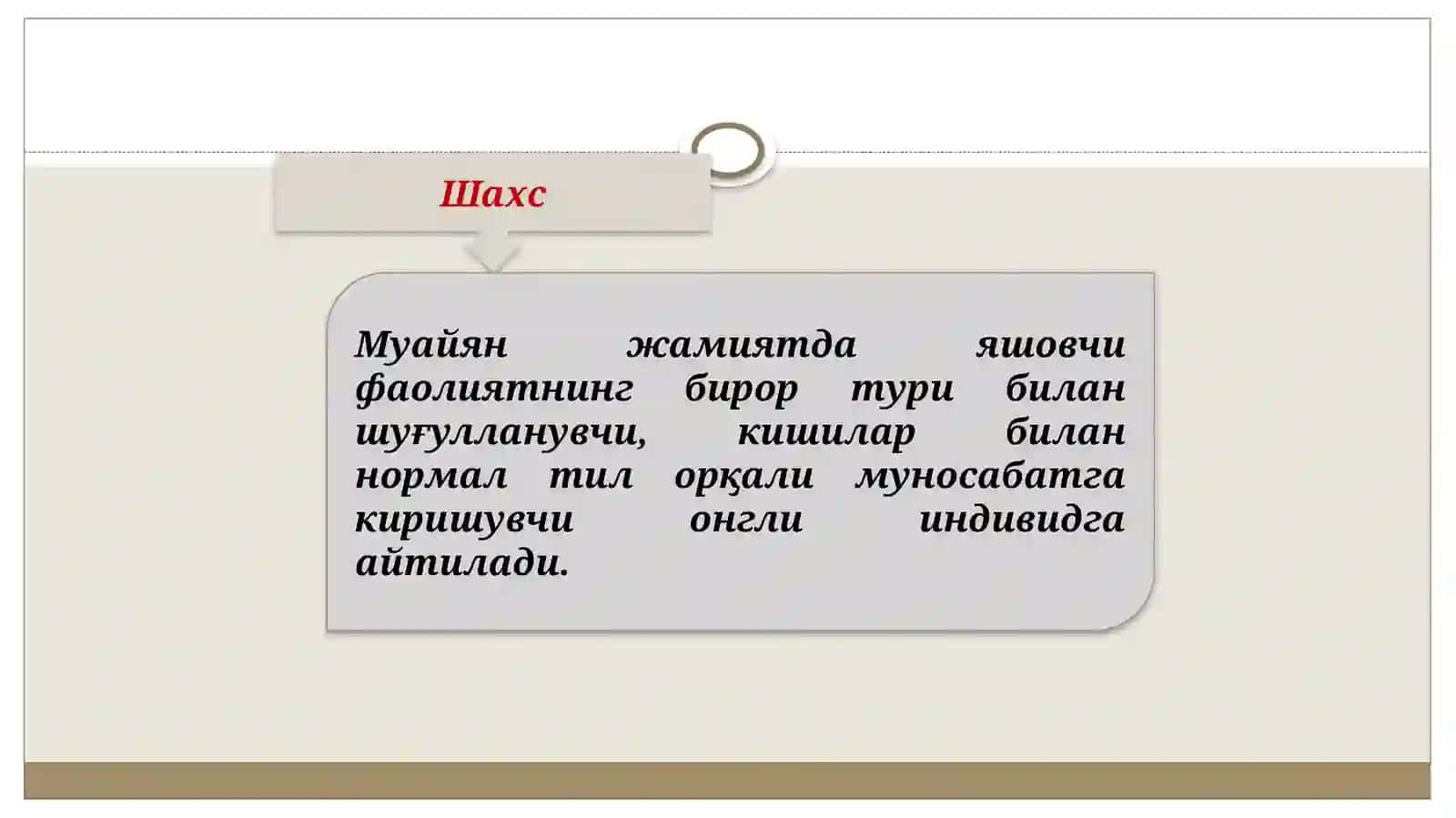 ШАХС ВА УНИНГ МОҲИЯТИ 3