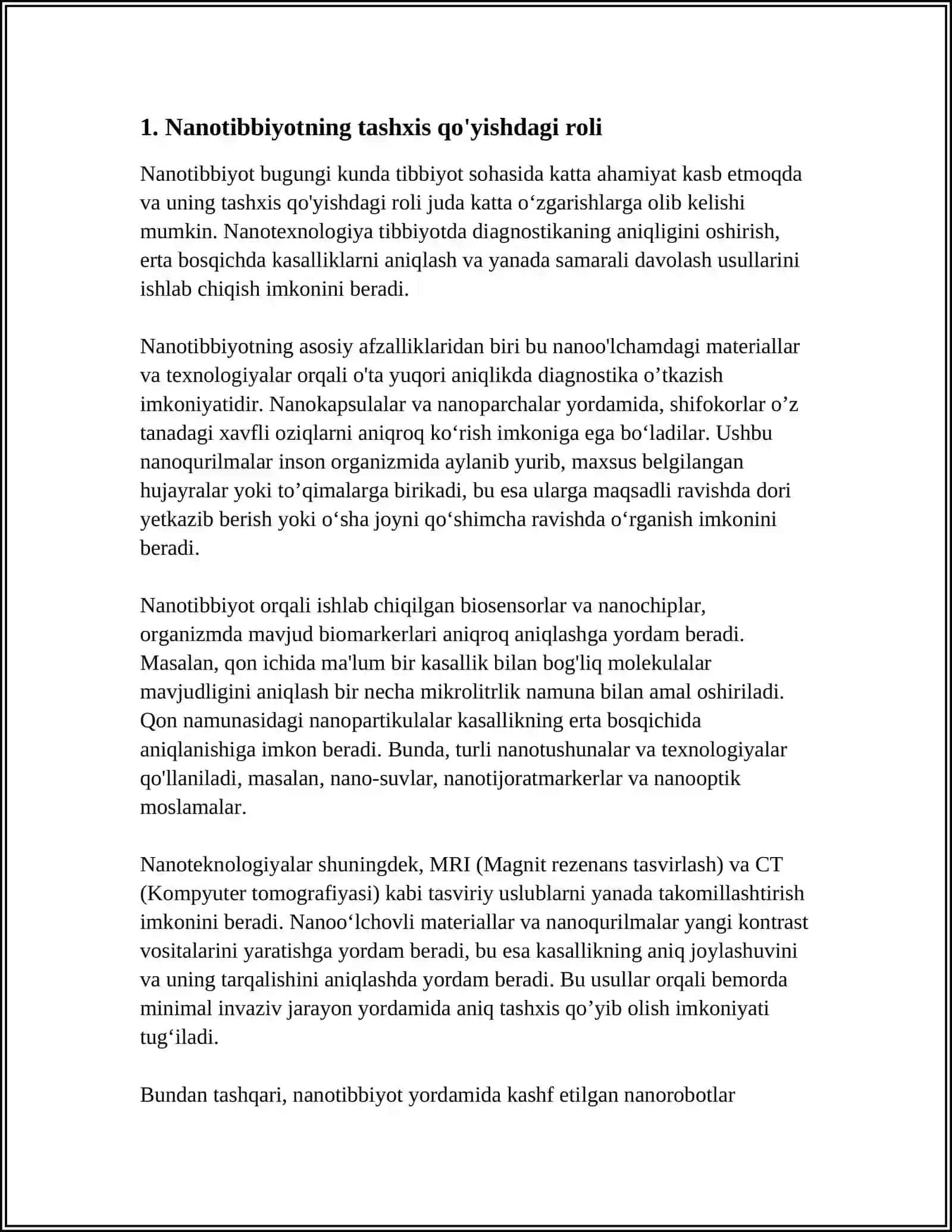 NANOTEXNOLOGIYALARNING TIBBIYOTDA QÒLLANILISHI 3
