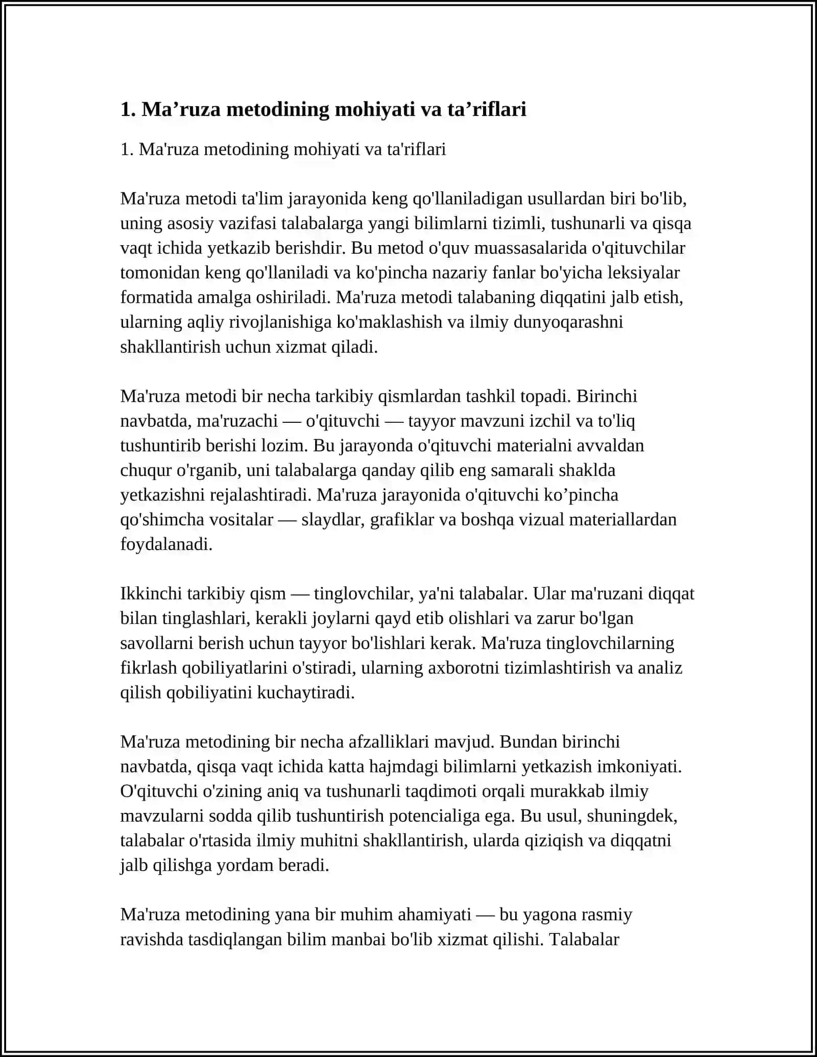 MAʼRUZA METODI 3