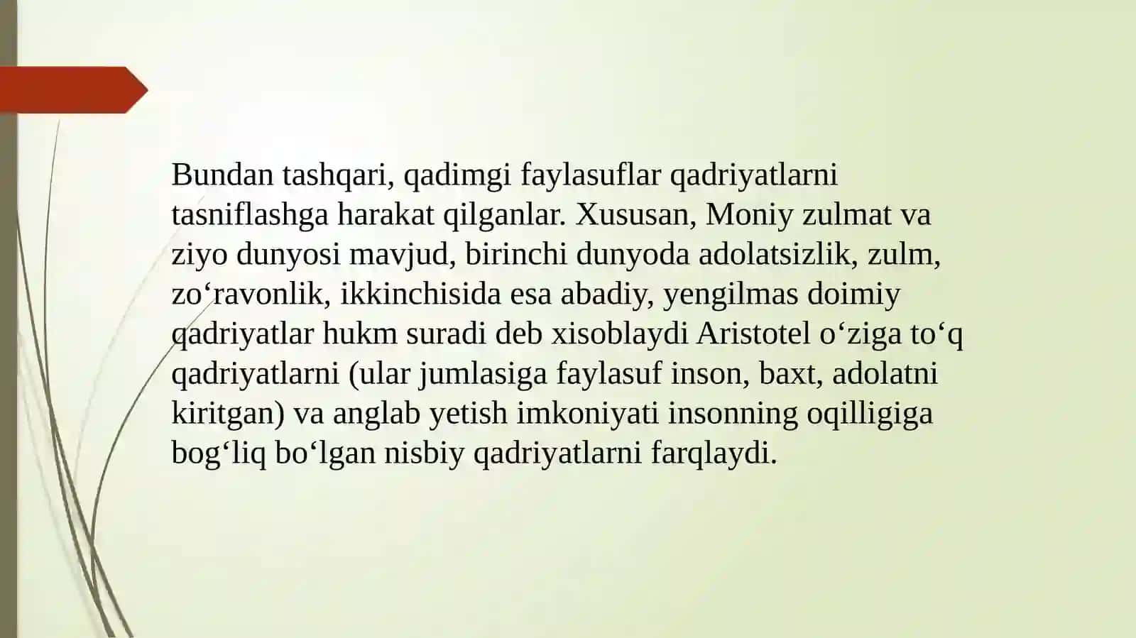 Aksiologiya - qadriyatlar falsafasi 3