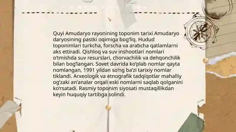 Quyi Amudaryo toponimik rayon 3