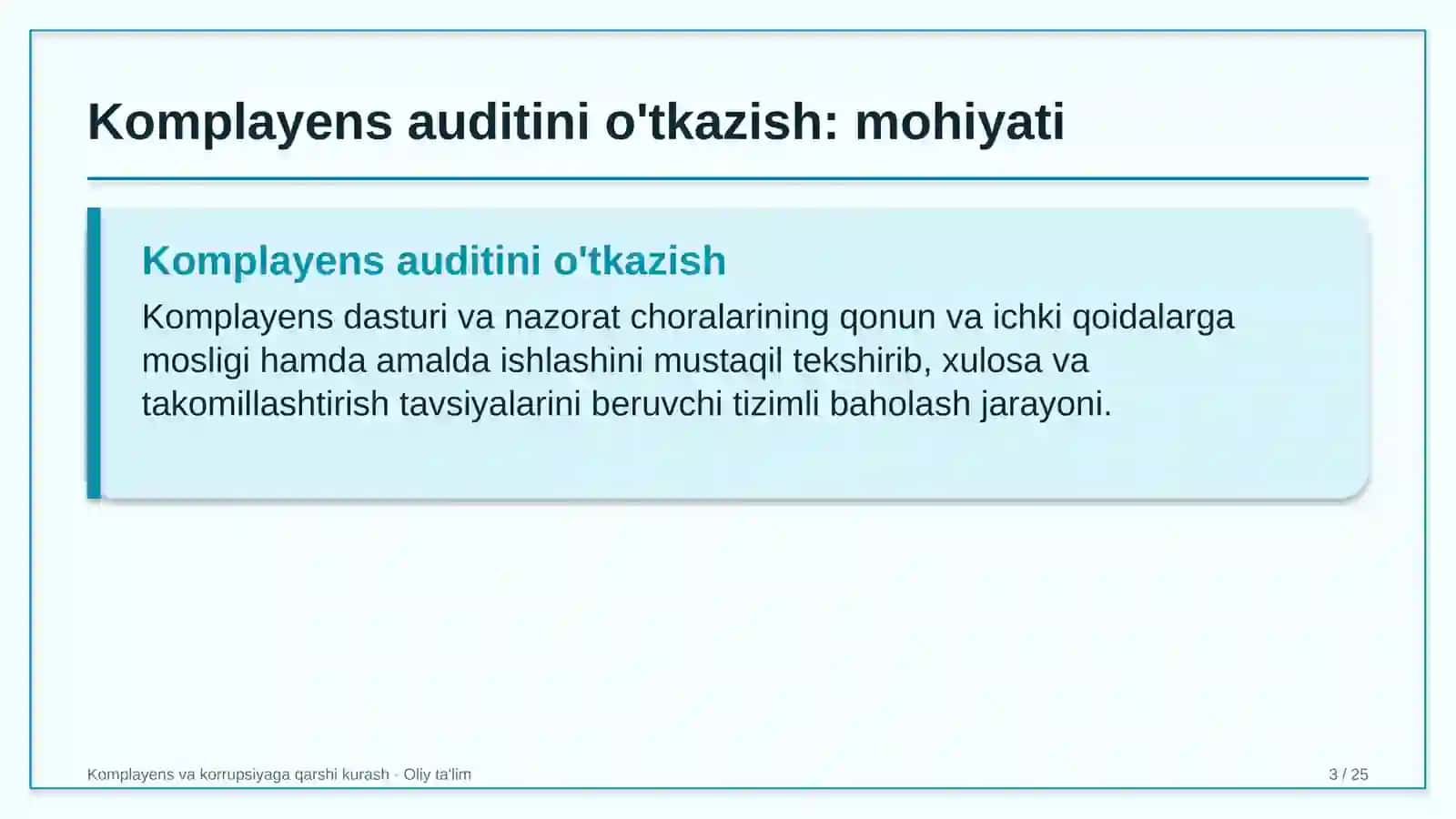 tashqi reklama sohasida komplayens auditini o'tkazish 8543 3
