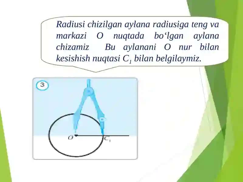 Berilgan burchakka teng burchak yasash 3