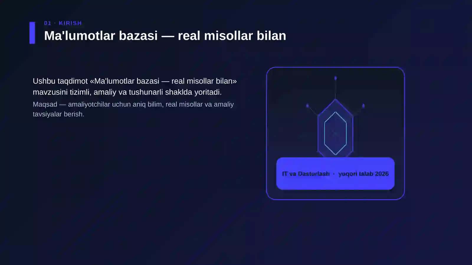 Ma'lumotlar bazasi — real misollar bilan 3