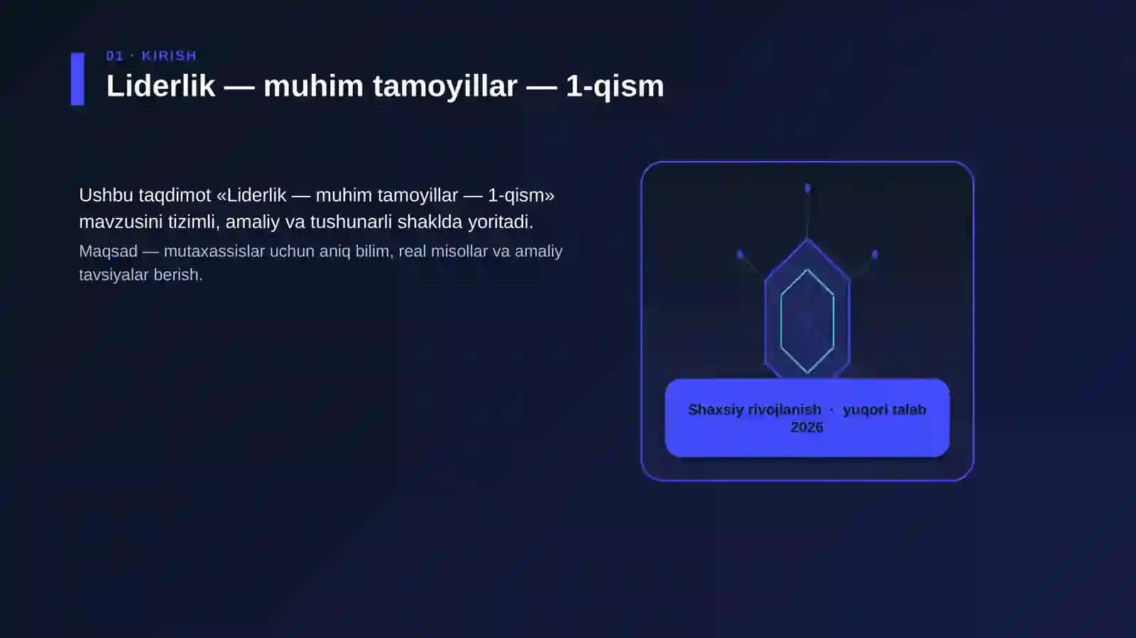 Liderlik — muhim tamoyillar — 1-qism 3