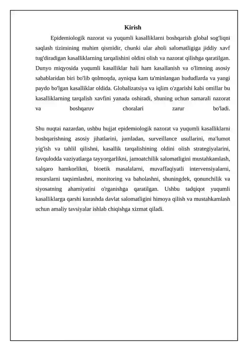 Yuqumli kasalliklar ustidan epidemiologik kuzatuv va nazorat 3