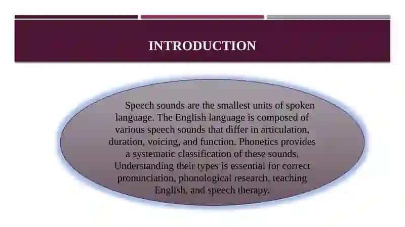 The classification of English speech sounds 3