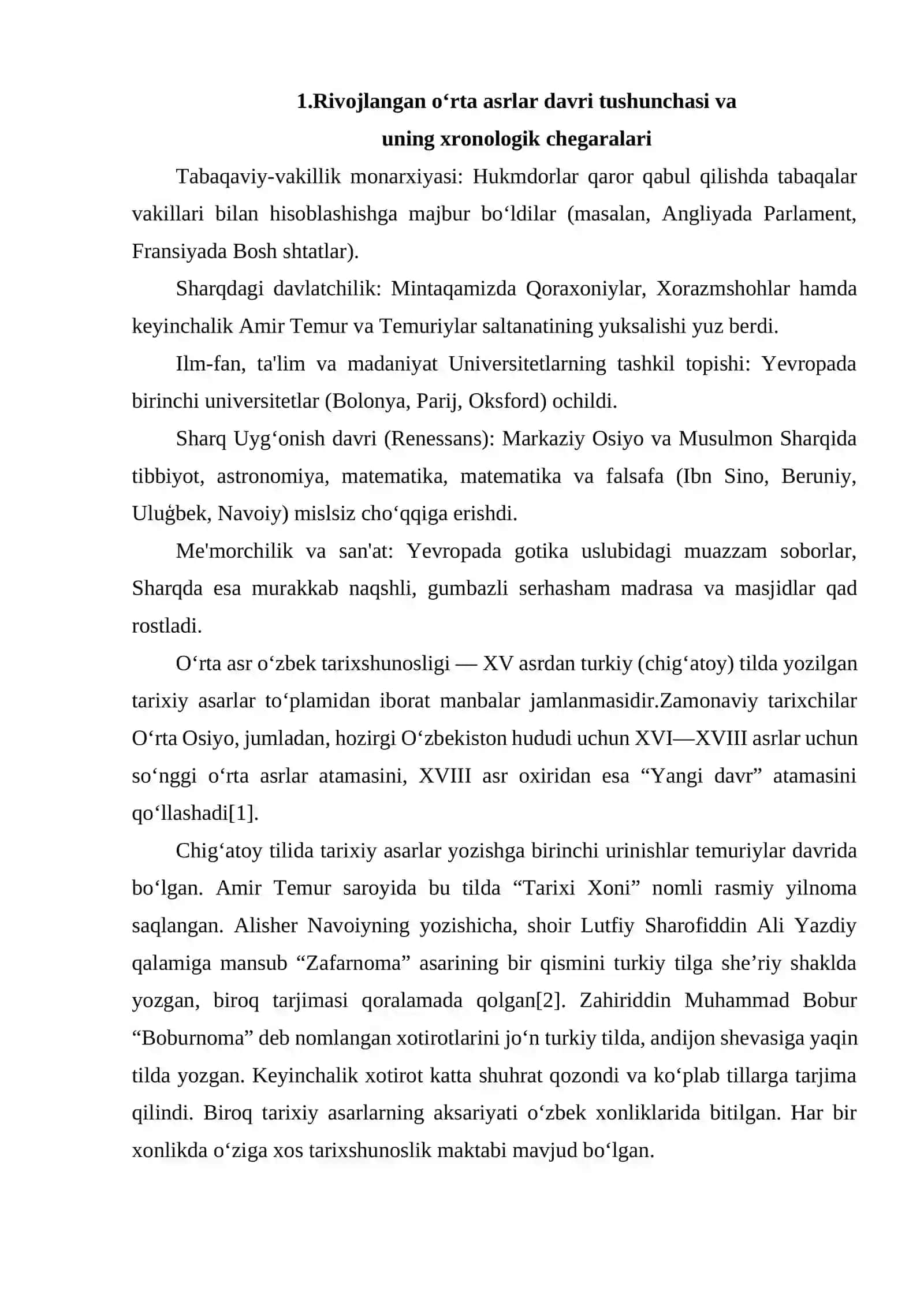 RIVOJLANGAN O‘RTA ASRLAR XUSUSIYATI 3
