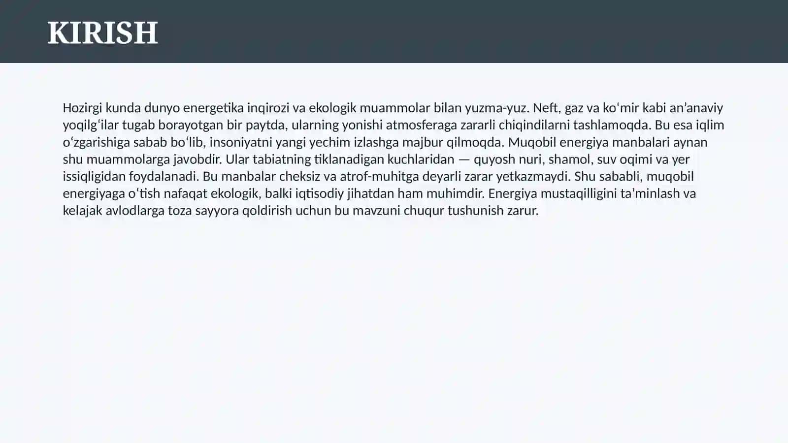 MUQOBIL ENERGIYA MANBALARI VA ULARNING TURLARI 3