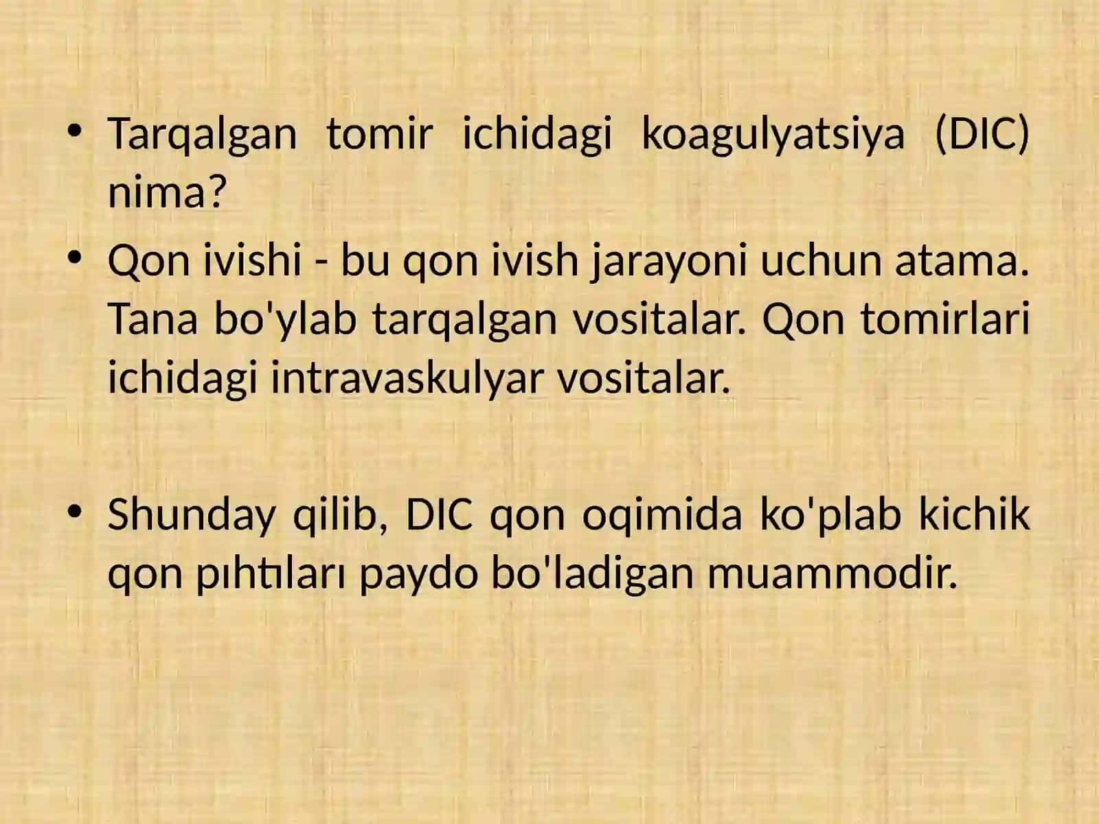 DVS sindromi . Shok. Shishlarning patalogik anatomiyasi 3