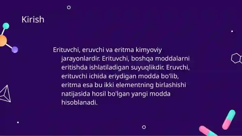 Erituvchi, eruvchi va eritma 3