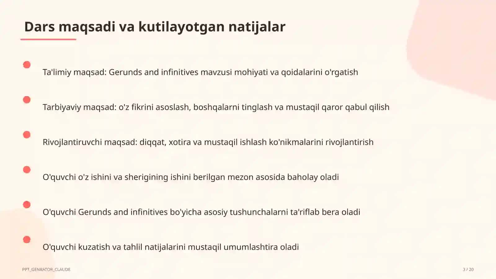 Gerunds and infinitives (11-sinf) 3