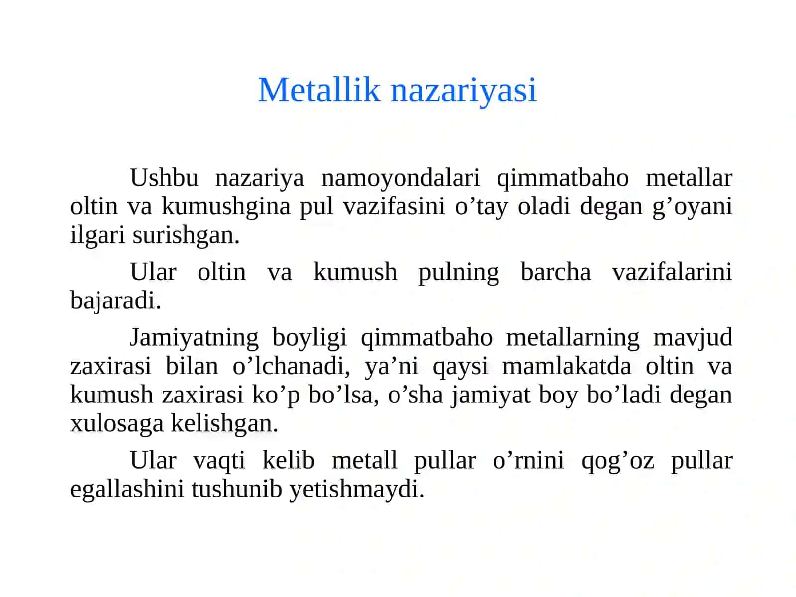 Pul nazariyalari 3