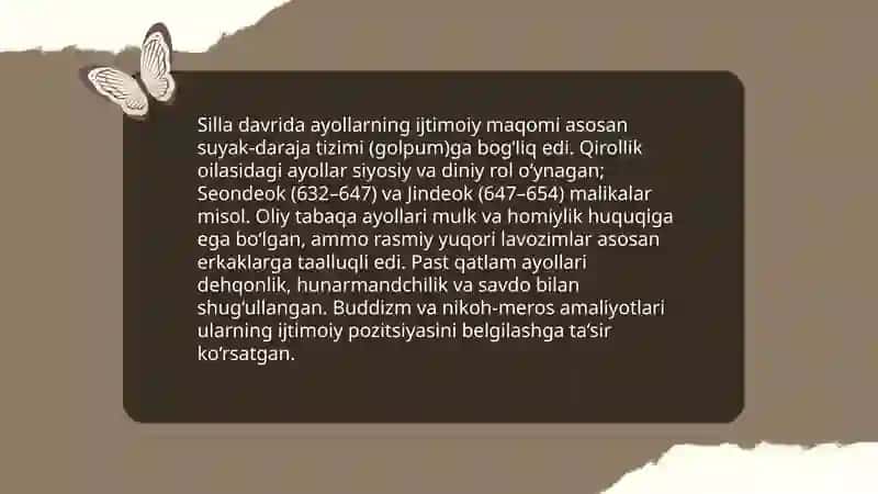 Silla davrida ayollarning ijtimoiy maqomi 3