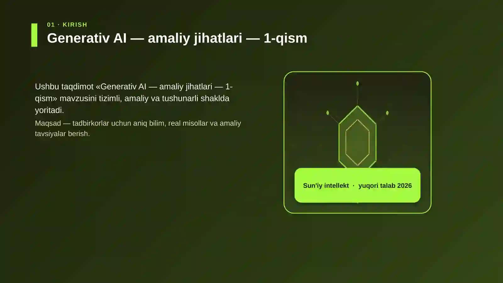 Generativ AI — amaliy jihatlari — 1-qism 3